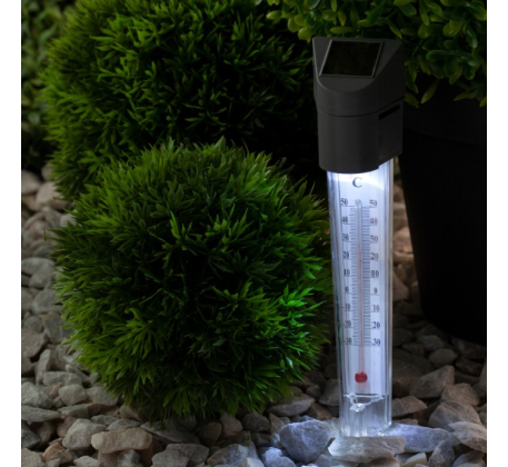 Светильник садовый на солнечной батарее Градусник сталь, пластик, серый, 33см ERATR024-02 ЭРА фото 1